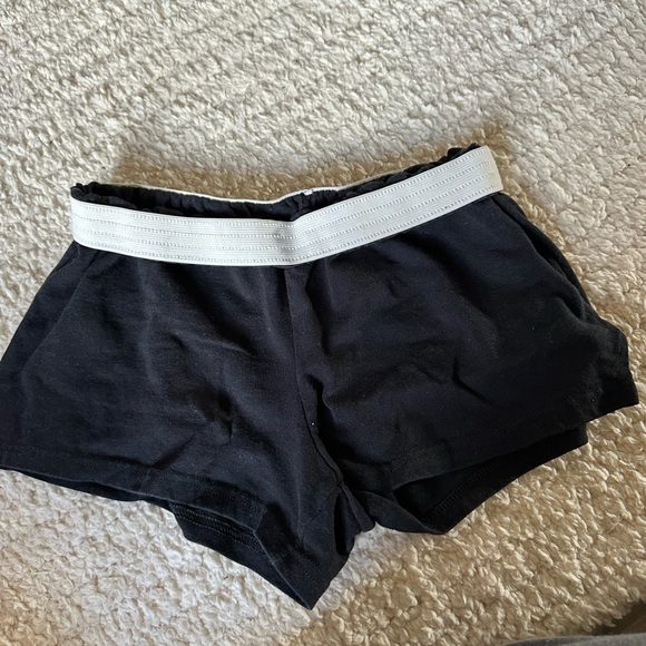 Soffe Black Shorts with White Waistband - Picture 1 of 3